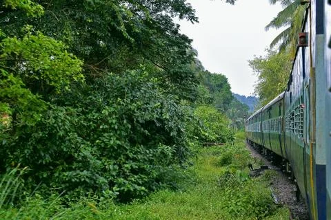 View from the train in a curve Stock Photos