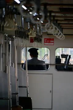View of the train driver working Stock Photos