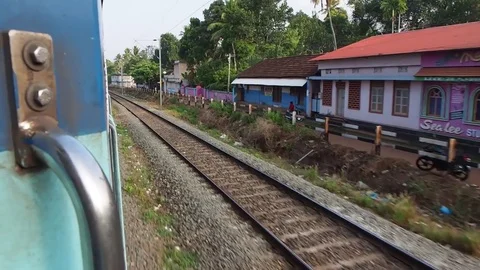 View from the train. INDIA. KERALA Stock Footage 83032218