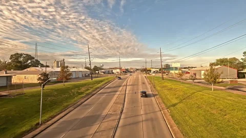 The View From a Train as it Departs Beaumont in the US State of Texas Stock Footage 263189077