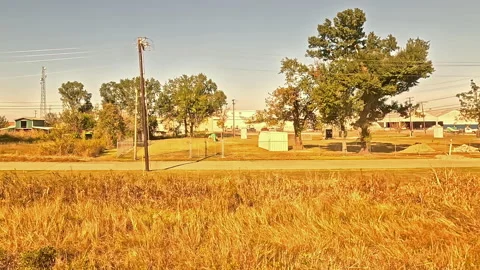 The View from a Train as it Departs Lake Charles Stock Footage 239821251