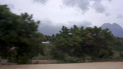 View from a train in Kerala. India. Stock Footage 93623947