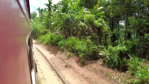 A view from the train riding from Demodara to Ella Stock Footage 315337044