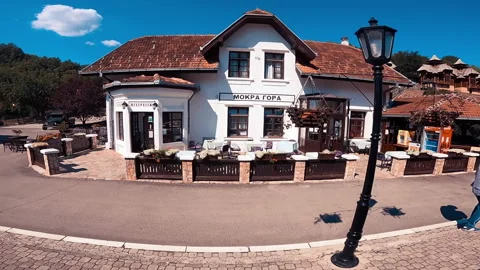 View to the train station in Mokra Gora, Serbia. Vídeo Stock 165357233