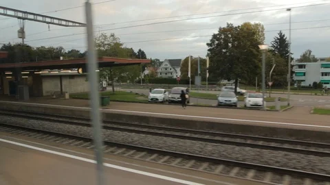 View From Train Stop Stock Footage 100331172