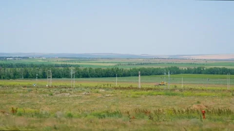 View from the train window at the beginning of the sea and the shore. Stock Footage 245245082
