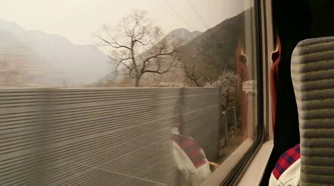 View from a train window in Beijing Video stock 53512219