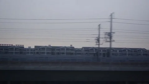 View from train window in China Stock Footage 78877647