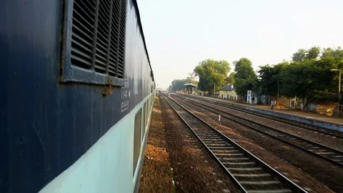View from the train window in Delhi Stock Footage 111187913