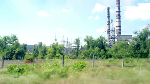 View from the train window Stock Footage 25272949