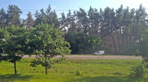 View from the train window Stock Footage 25272970
