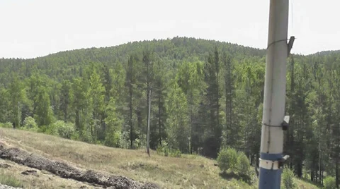 The view from a train window Stock Footage 28489092