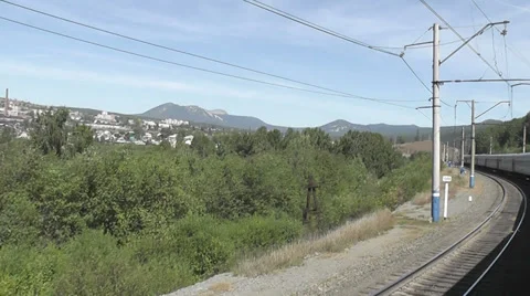 The view from a train window Stock Footage 28501510