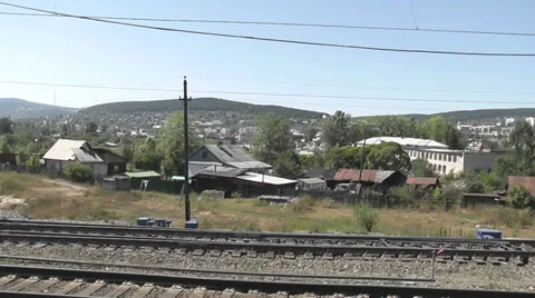 The view from a train window Stock Footage 28501797