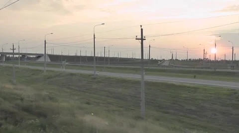 The view from a train window Stock Footage 28504913
