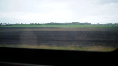 View from the train window Stock Footage