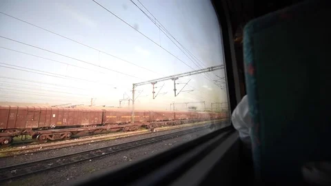 View from train window Stock Footage 77155524