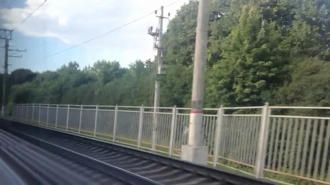 View from train window Stock Footage 92589639