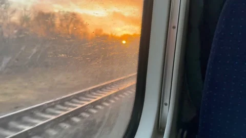 View from the train window Stock Footage 235617427