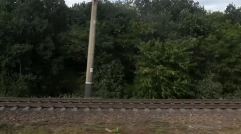 View from train Window, full HD video, 1920X1080 Stock Footage 10587531