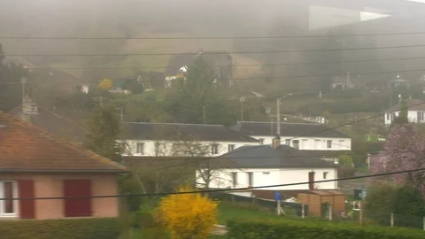 View from train window going in France Stock-Footage 112748613