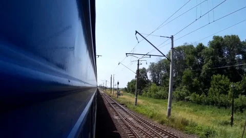 View from train window landscape near Lviv Ukraine Stock Footage 110794751