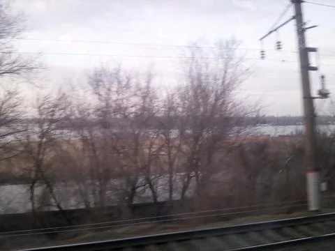 View from the train window Stock Photos