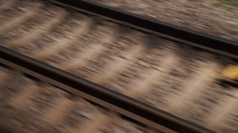 View from train window, rail, close-up Stock Footage 101833129