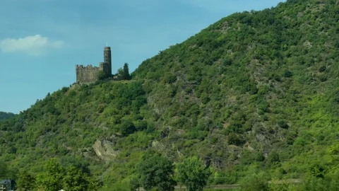 View from the train window on the Rhine Valley Stock Footage 104490136