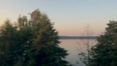 View from the train window in summer Stock-Footage 210148602