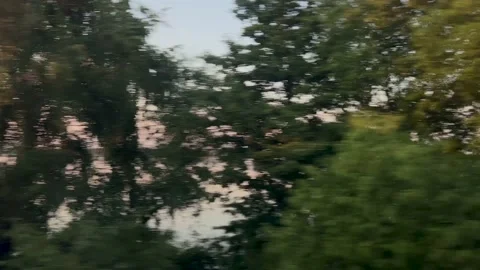 View from the train window in summer Stock Footage 210148774