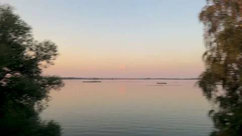 View from the train window in summer Stock Footage 210148887