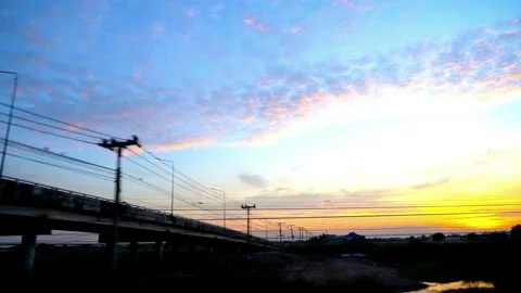 View from train window at sunrise Stock Footage 278228216