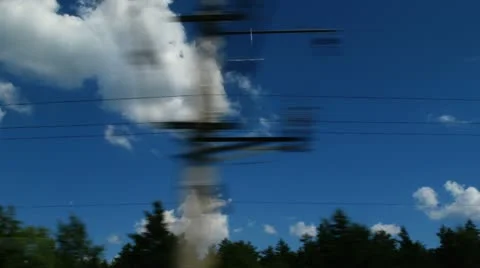 View from train window t3333B Stock Footage 10902151