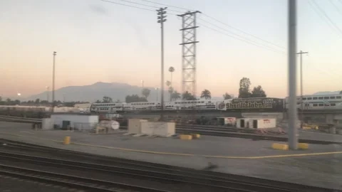 View from train window train amtrak 27 Stock Footage 234648420