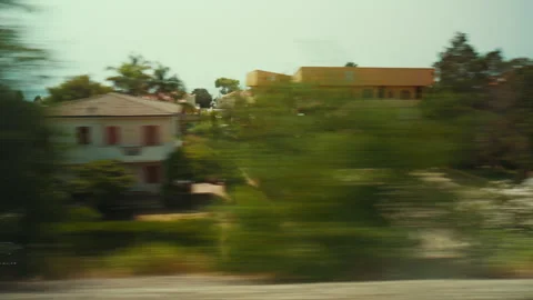 View from the train window while on vacation to Calabria, Italy Stock Footage 340274430