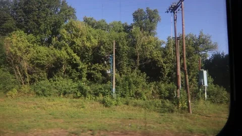 View from the train window.slow motion Stock Footage 166840796