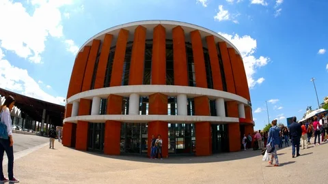 View on a trainstation in Madrid Stock Footage 90822189