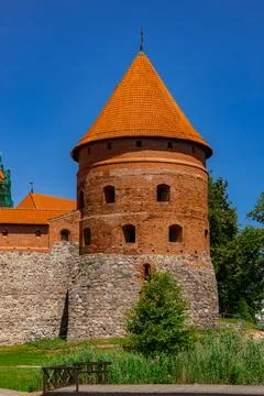 View of Trakai Castle Tower Stock Photos