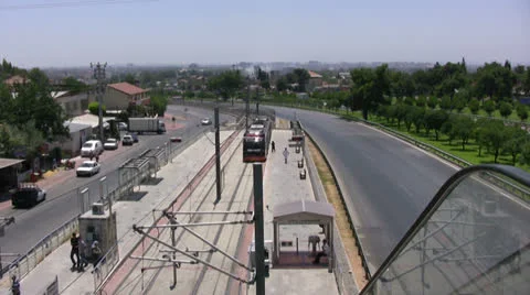 View of a tram station in Antalya Stock Footage 25599377