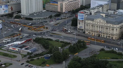 View of the trams in the city Stock Footage 41681541