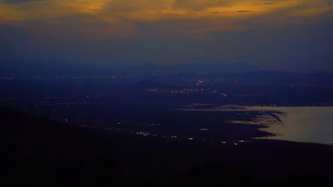 View of transpot on hill of night background Vidéo 257784036