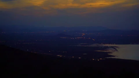 View of transpot on hill of night background Stock Footage 257784100