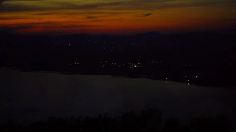 View of transpot on hill of night background Stock Footage 257784299
