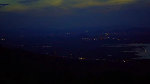 View of transpot on hill of night background Vidéo 257784330