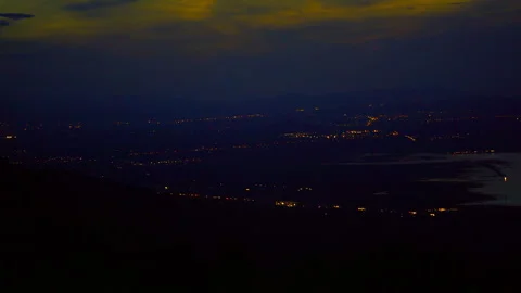View of transpot on hill of night background Stock Footage 257784599