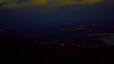View of transpot on hill of night background Stock Footage 257784650
