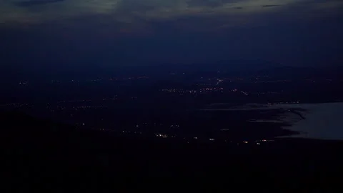 View of transpot on hill of night background Stock Footage 257785370