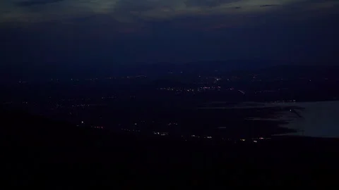 View of transpot on hill of night background Stock Footage 257785475
