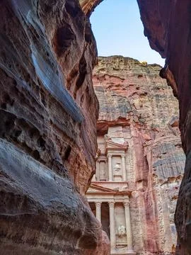 View of Treasury in Petra Fotos de archivo